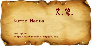 Kurtz Metta névjegykártya